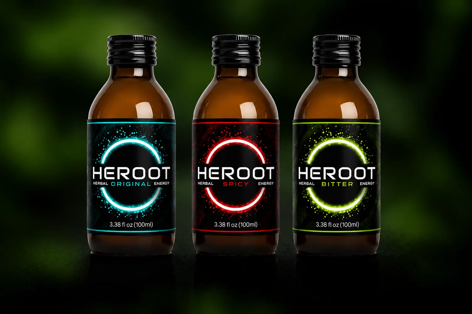 Heroot Discovery Kit — Original, Spicy and Bitter bottles